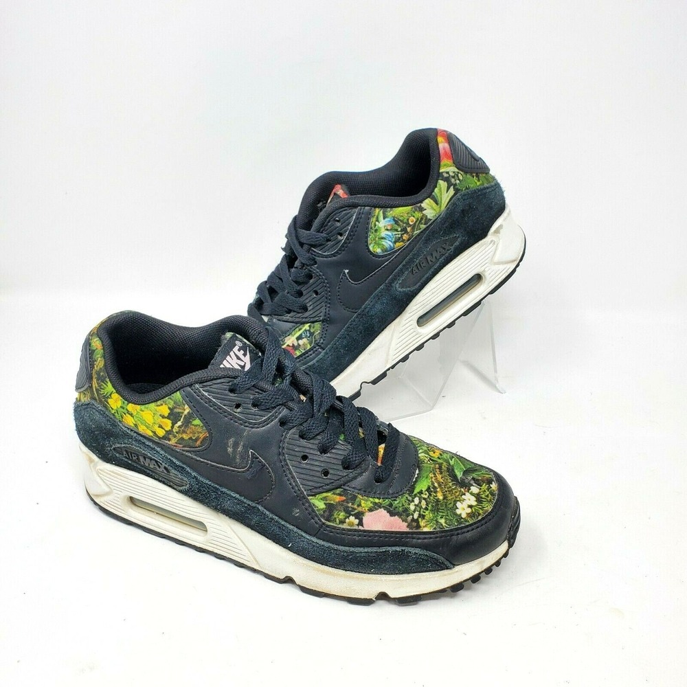 NIKE Shoes Air Max 90 SE "Spring Garden" Womens 6M Black/White Running